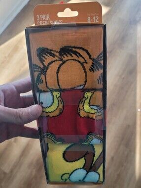 Kids 3-Pack Garfield Crew Socks - Orange, Red, Yellow